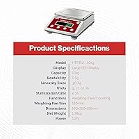 Vista 4 de Fristaden Lab Escala Serie HTP (22.0 lbs x 0.00 oz (bandeja cuadrada))