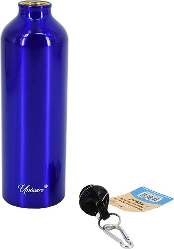 Miniatura 2 de Uniware Botella de agua deportiva de aluminio con tapón de rosca negro, 25.4 fl oz (azul)