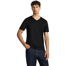 Mens Supima Mercerised Cotton V-Neck T-Shirt USA-Grown Cotton, Luxury Finish, Short Sleeve, Structured Fit