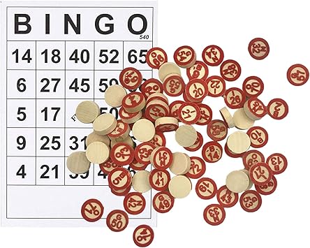 Amazon Perfeclan 40個古典的なロシアビンゴゲーム紙カードイージー読む75数字チップカードゲーム大人のための子供パーティーインタラクティブおもちゃ チェス おもちゃ