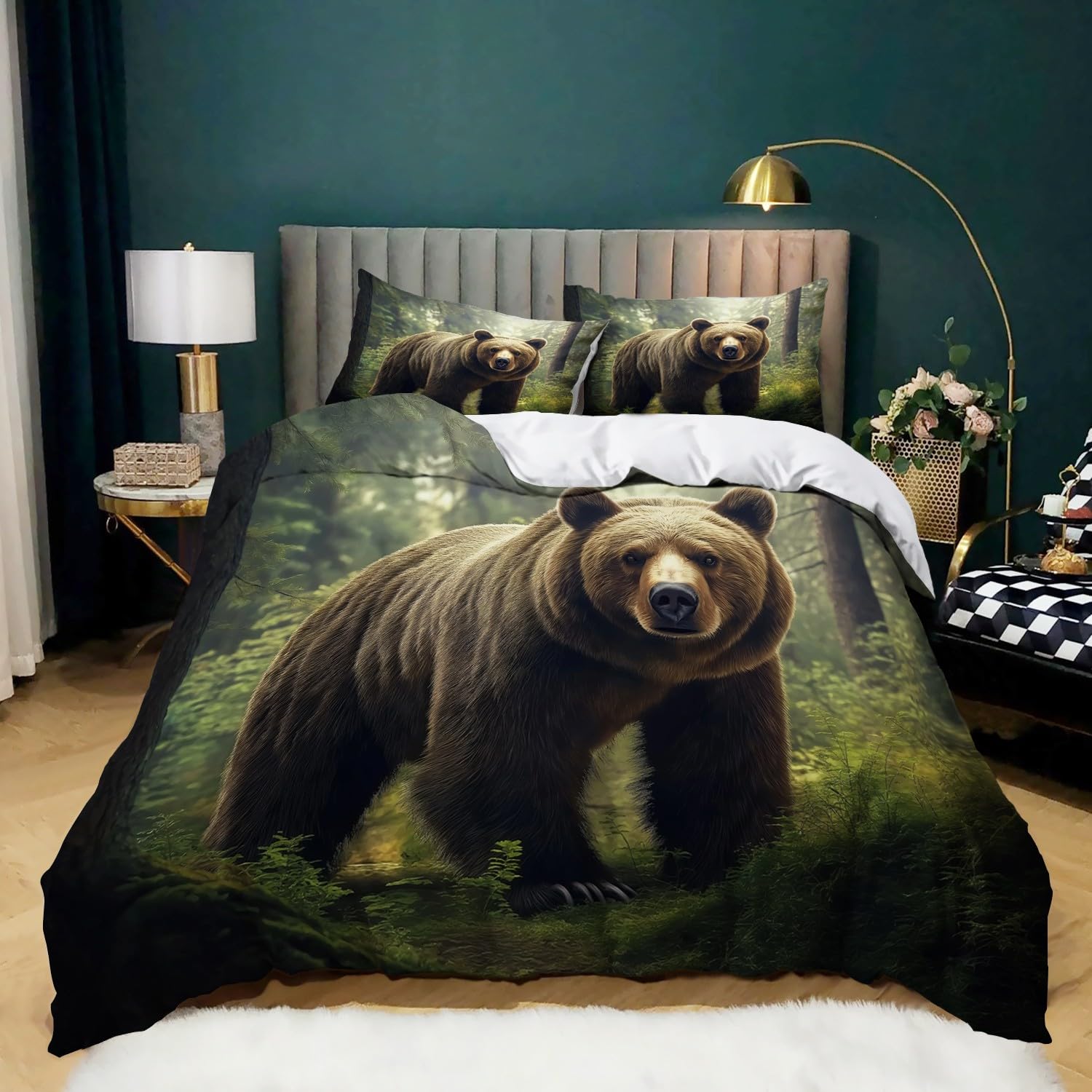 Generisch Komplet pościeli z mikrofibry, 220 x 240 cm, z zamkiem błyskawicznym i 2 poszewkami na poduszkę 80 x 80 cm, puszysta, miękka, ciepła poszwa na kołdrę