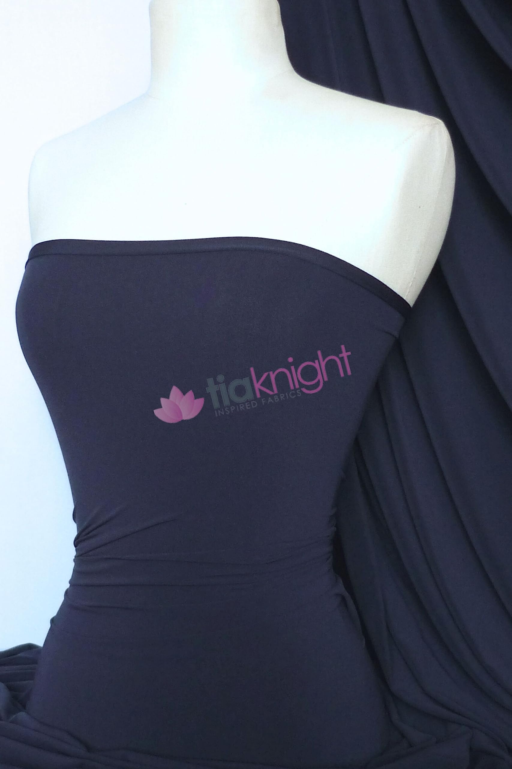 Premium Quality Soft Touch Jersey Stretch Dressmaking Fabric Sold by The Metre 50+ Colours in Stock Same Day Dispatch by Tia Knight Q36 Dark Navy, 1 Metre