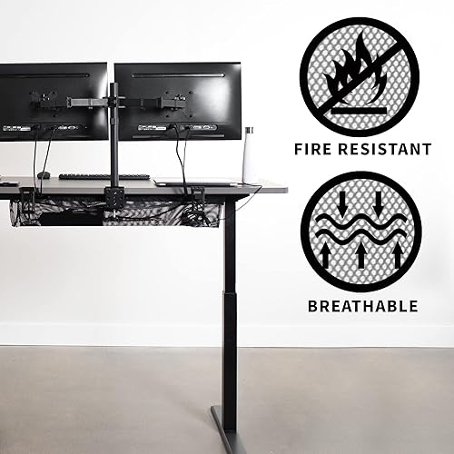 Miniatura 9 de VIVO Malla de 36 pulgadas con abrazadera para debajo del escritorio organizador de cables para estación de trabajo gestión de cables para el hogar y