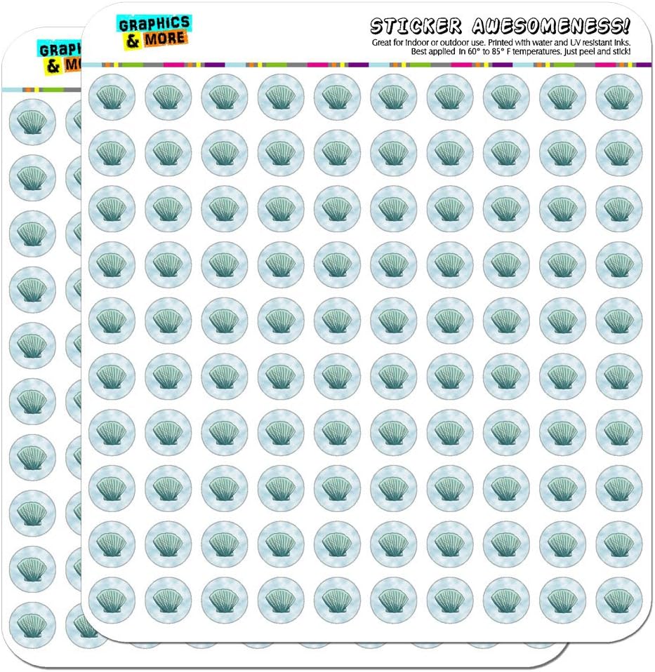 Seashell Ocean Sea Creature Beach 1/2 (0.5) Planner Calendar Scrapbooking Crafting Stickers - Opaque