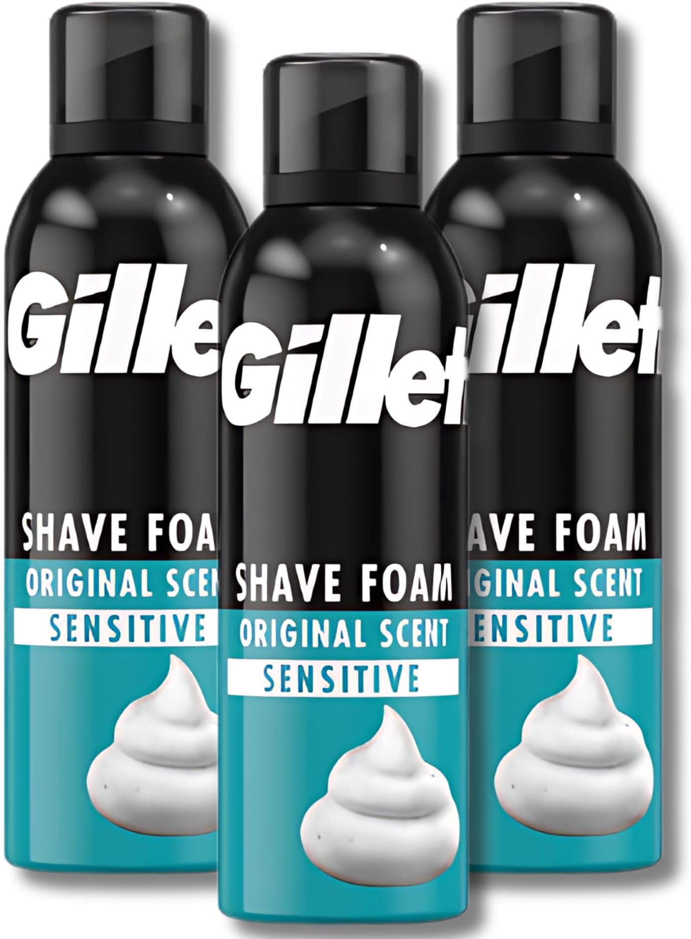 Classic Sensitive Skin Shaving Foam, 200ml โ Pack of 3 for Gentle and Effective Shaving with Soothing Formula to Prevent Irritation and Ensure a Smooth, Comfortable Shave Every Time