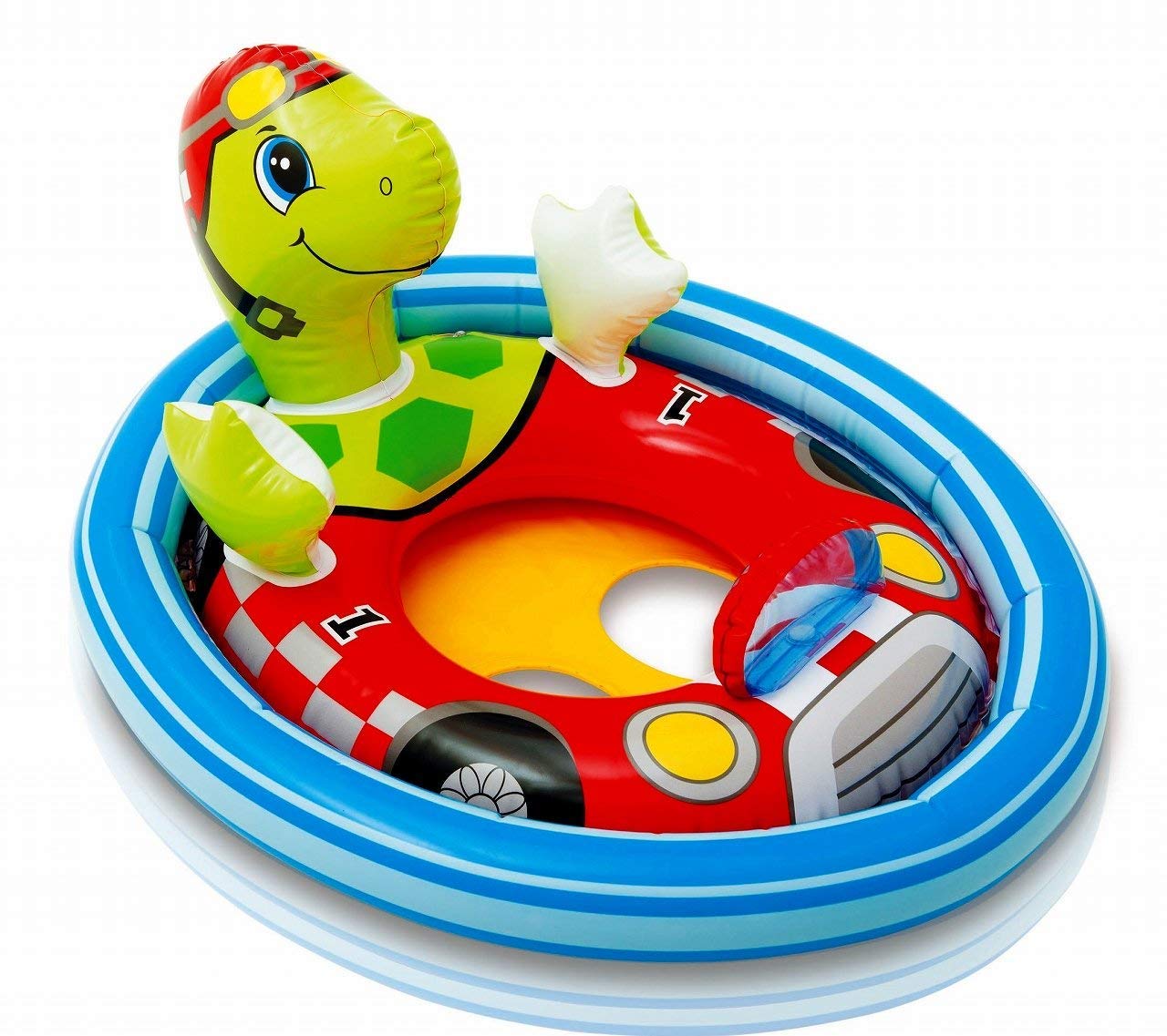 STACKRAID See Me Sit Pool Rider Floats Cute Animal Designs for Kids Delight Perfect for Swimming and Water Fun Swim Water Ring Tube Boat for Kids Swimming Pool Tube Ring (3-4 Years, 30"X23")(Turtle)