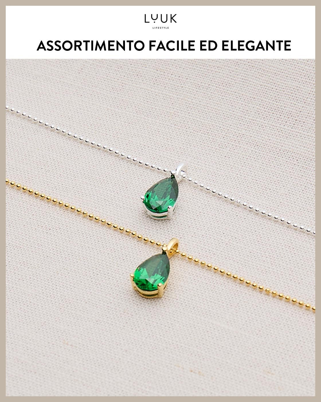 LUUK LIFESTYLE Collana in argento sterling delicata con pendente basico in cristallo solitario, pietra di zircone, idea regalo per donna, collana con pietra del mese