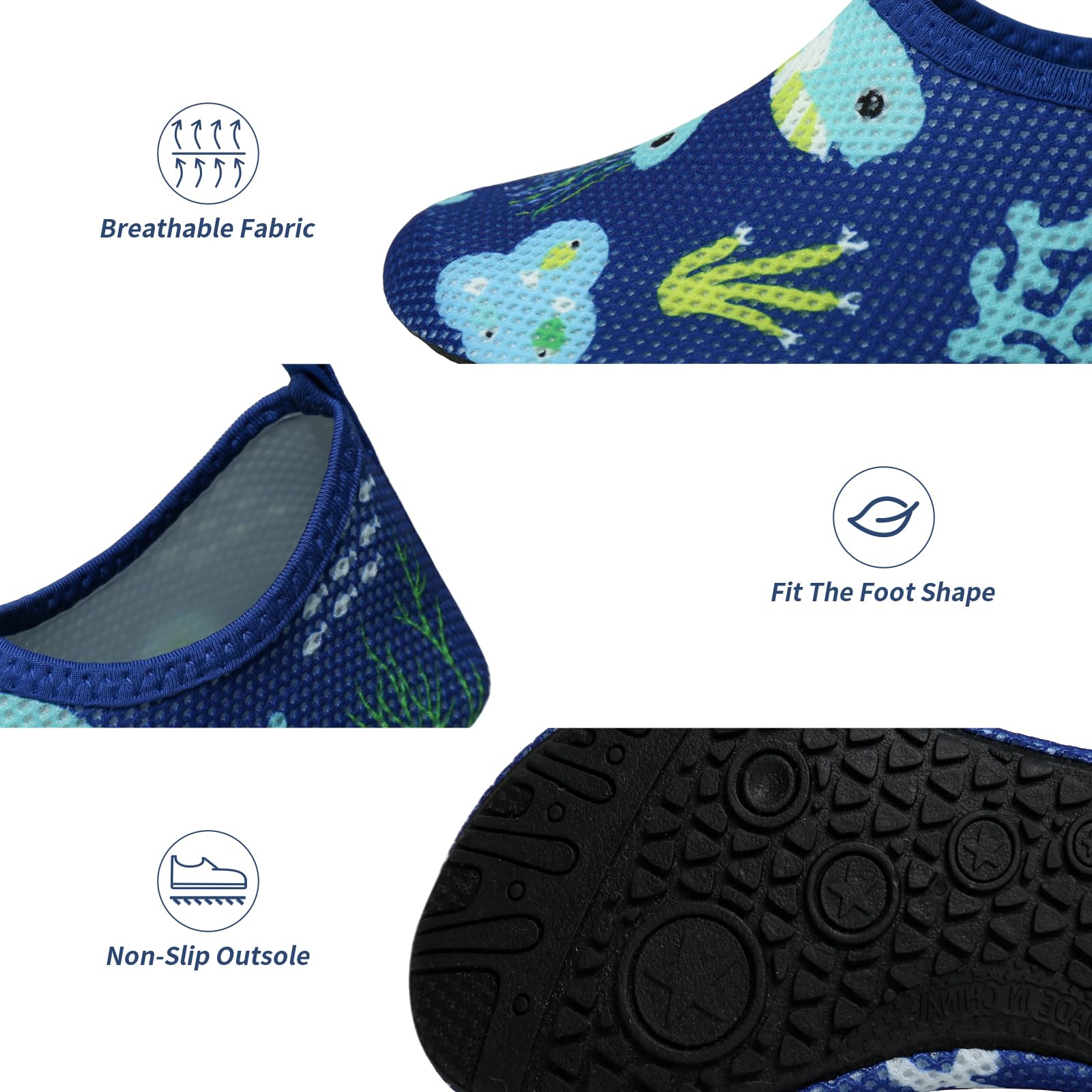 EDOTON Zapatos de Baño para Niñas Zapatos de Agua de Secado Rápido y Antideslizante Escarpines de Baño para Niños Zapatos de Playa