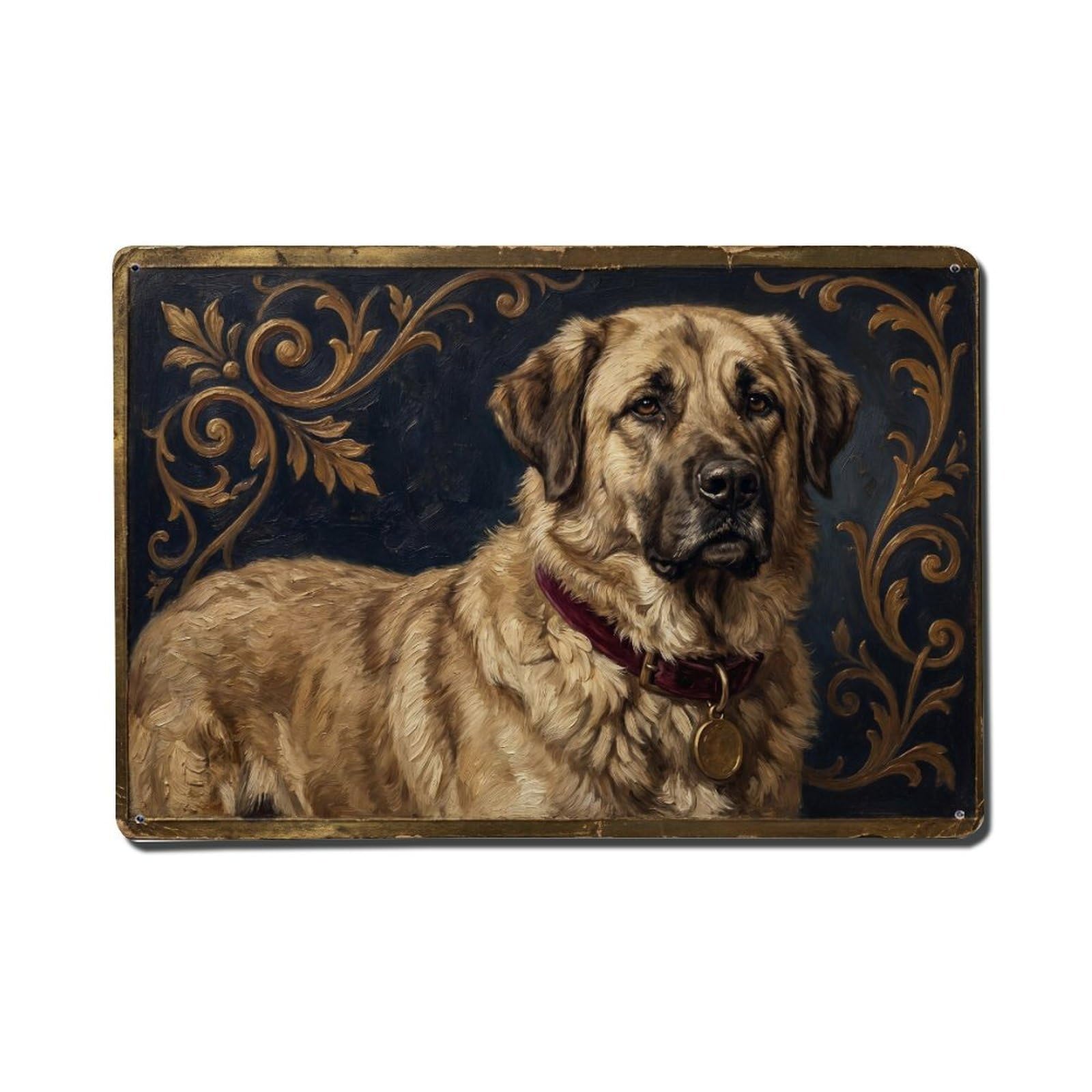 Animal Dog Anatolian Shepherd Guardian Manor Pet Metal Tin Sign Plaque Wall Decor for Cafe, Club Bar, Office, Home Garden Metal Poster 8x12Inch