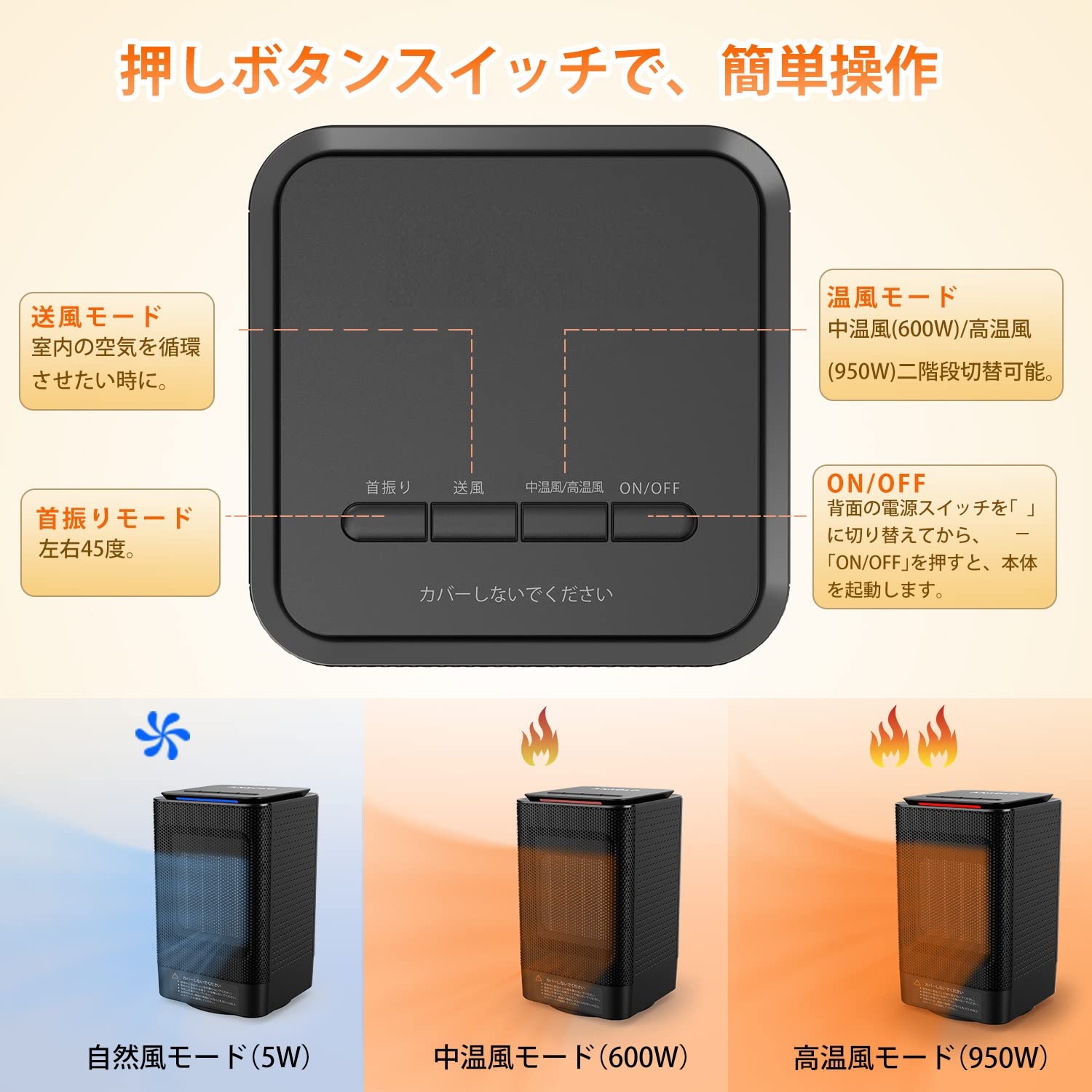 I-79◇Dayup セラミックヒーター ヒーター 自動首振 電気ファン