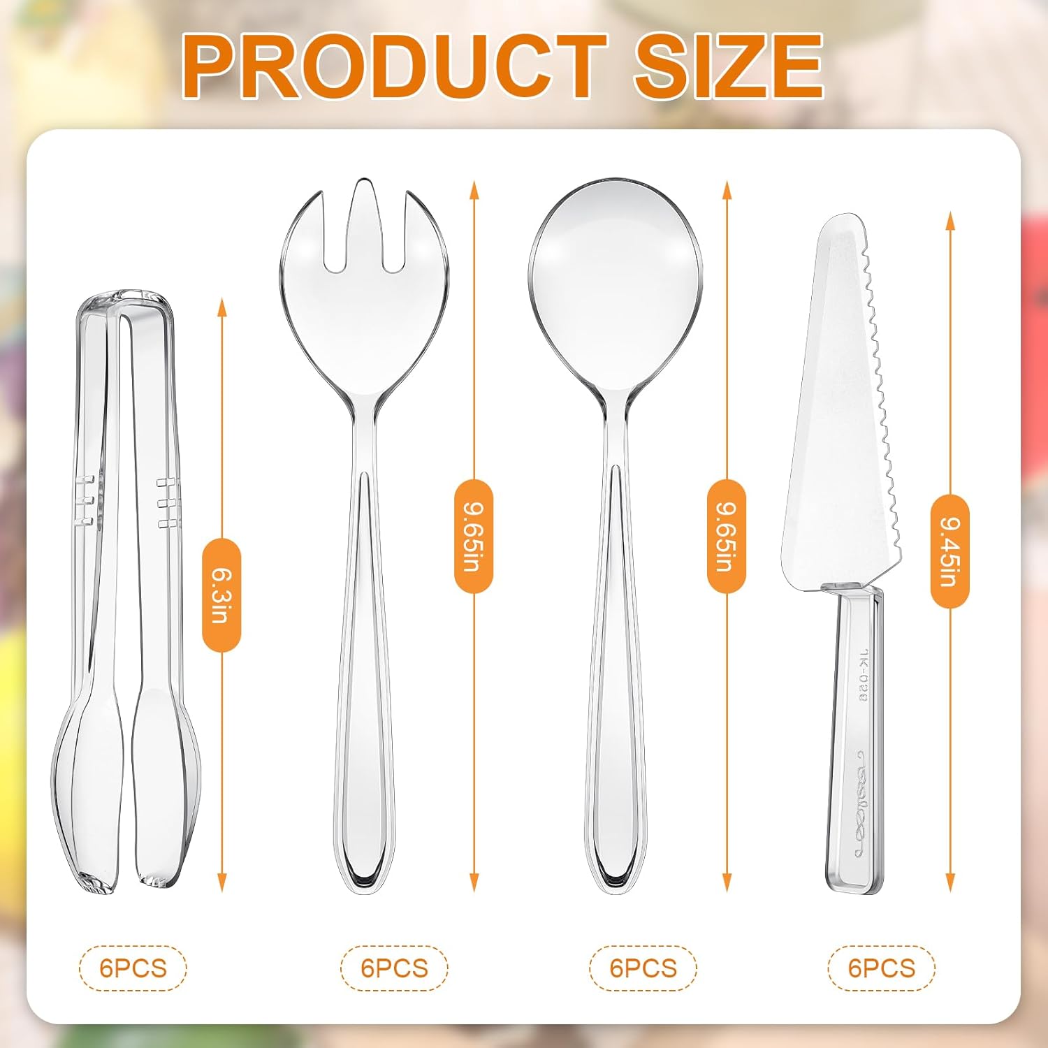 Disposable Plastic Serving Utensils Set 6 Each Serving Spoons Forks Knife