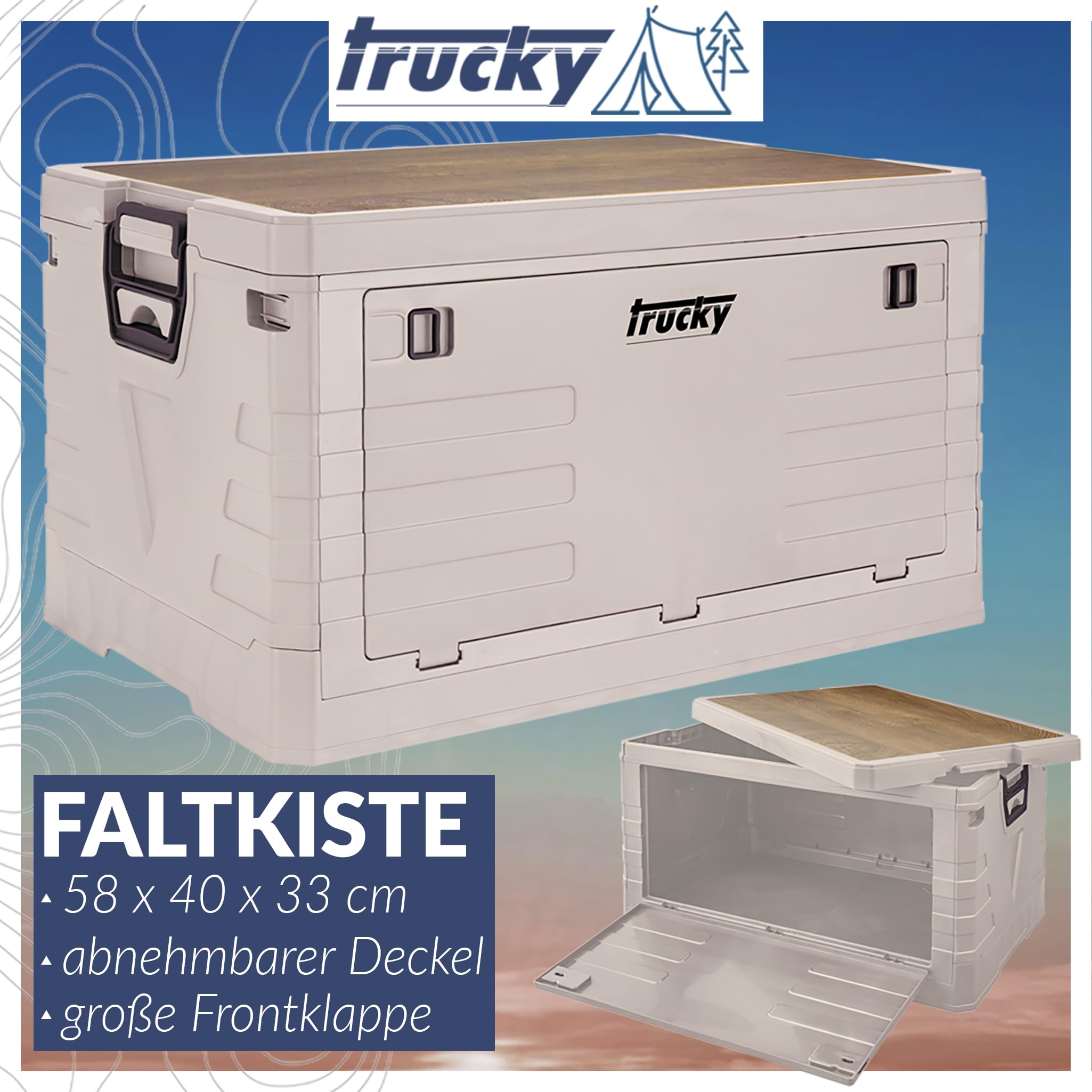 Trucky Storage Box Camping Klappbox Klappkiste Aufbewahrungsbox mit Deckel