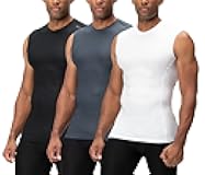 3 Pack Men's Athletic Compression Shirts Sleeveless