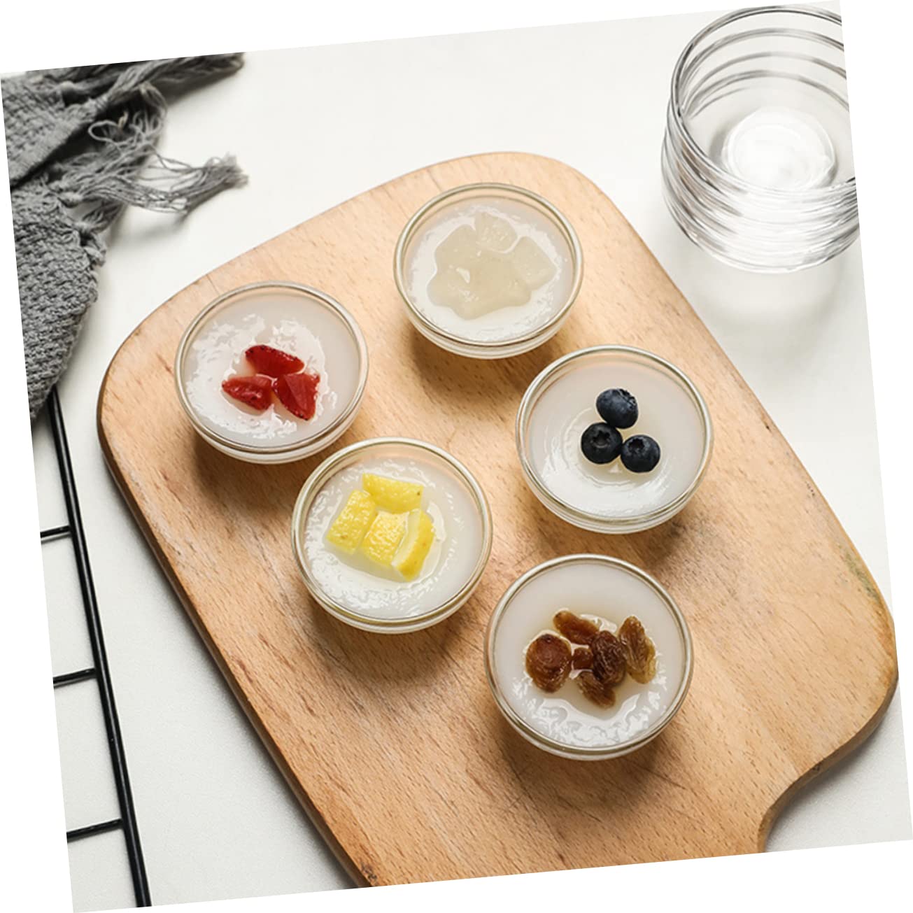 UPKOCH 6stücke Stapelbare Glas-servierschalen Runde Durchsichtige Glasschalen für Desserts Salate Obst und Mehr Langlebig und Sicher für Zuhause und Gastronomie