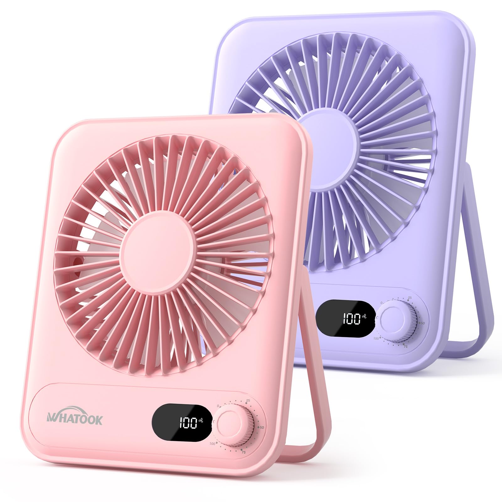WHATOOK Small Desk Fan 2 Pack