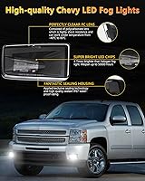 Vista 2 de BICYACO Luces antiniebla LED 5202 con bombillas compatibles con Silverado 1500 2500 3500 2008-2014/Avalanche 2007-2011/Suburban 2007-2014/Tahoe