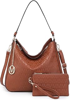 MARCO M KELLY Large Hobo Bags for Women Designer Crossbody Shoulder Purses PU Leather Tote Handbags with Wallet