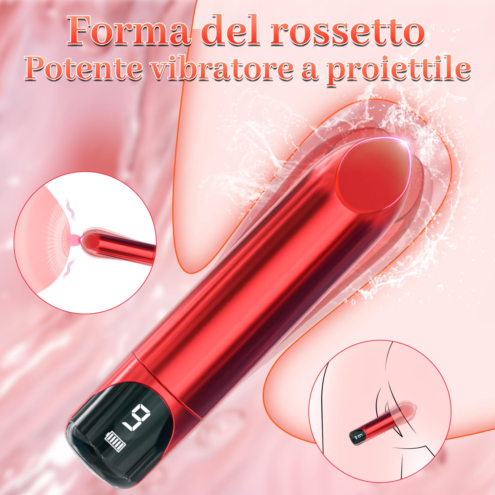 Vibratoreper Donna Piccolo Sex Toys - Vibratore Donna con 9 Modalità di Vibrazione Vibratoreper Donna Clotoride Sex Toy Vibratori Donna Squirting Vibratoreper Donna Professionale Toys Donna Clotoride