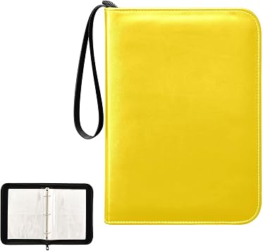 Gold Trading Card Binder 4-Pocket Card Binder Holder with 50 Sleeves 400 Card Storage Album Trading Card Book for Game Sports Baseball Football Cards