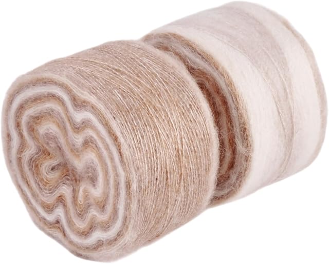 2 Roll Mohair laine fil doux pour tricoter tricoter main lavable long fil de laine DIY Écharpe Crochet Fil pour Chapeaux Chandails Sweater Écharpes Projets d'artisanat (Tan)