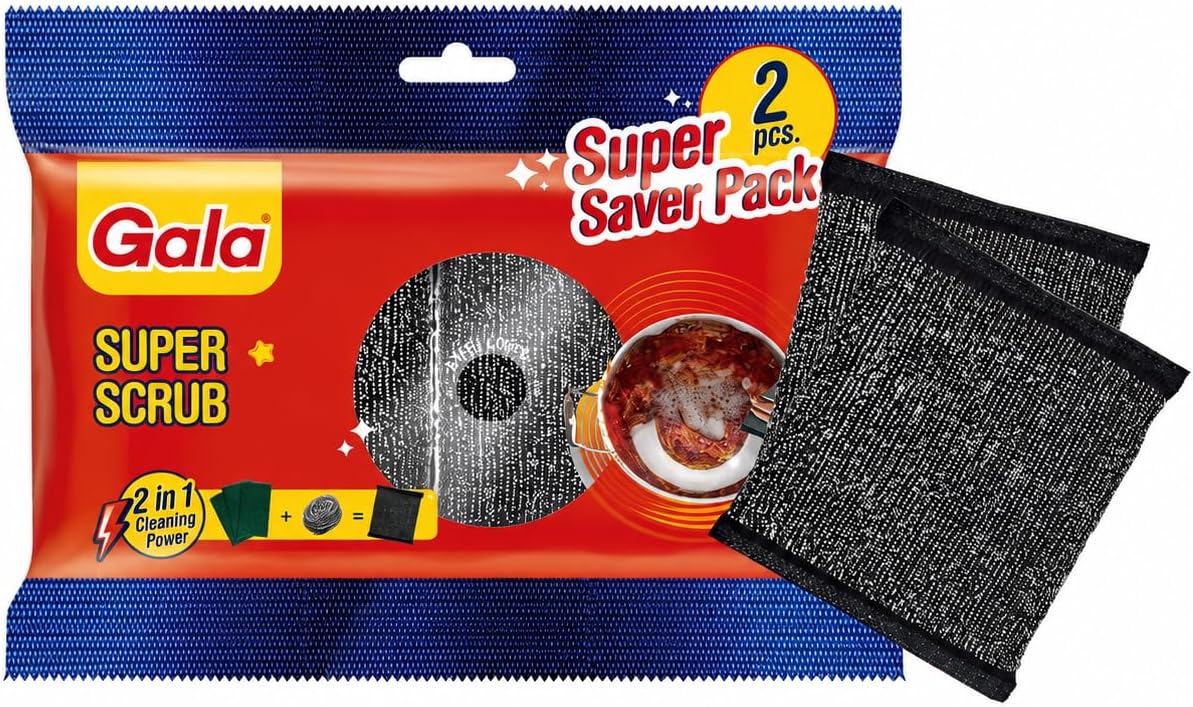 Gala Super Scrub Set for Utensil Cleaning(Black, 2 Pieces)