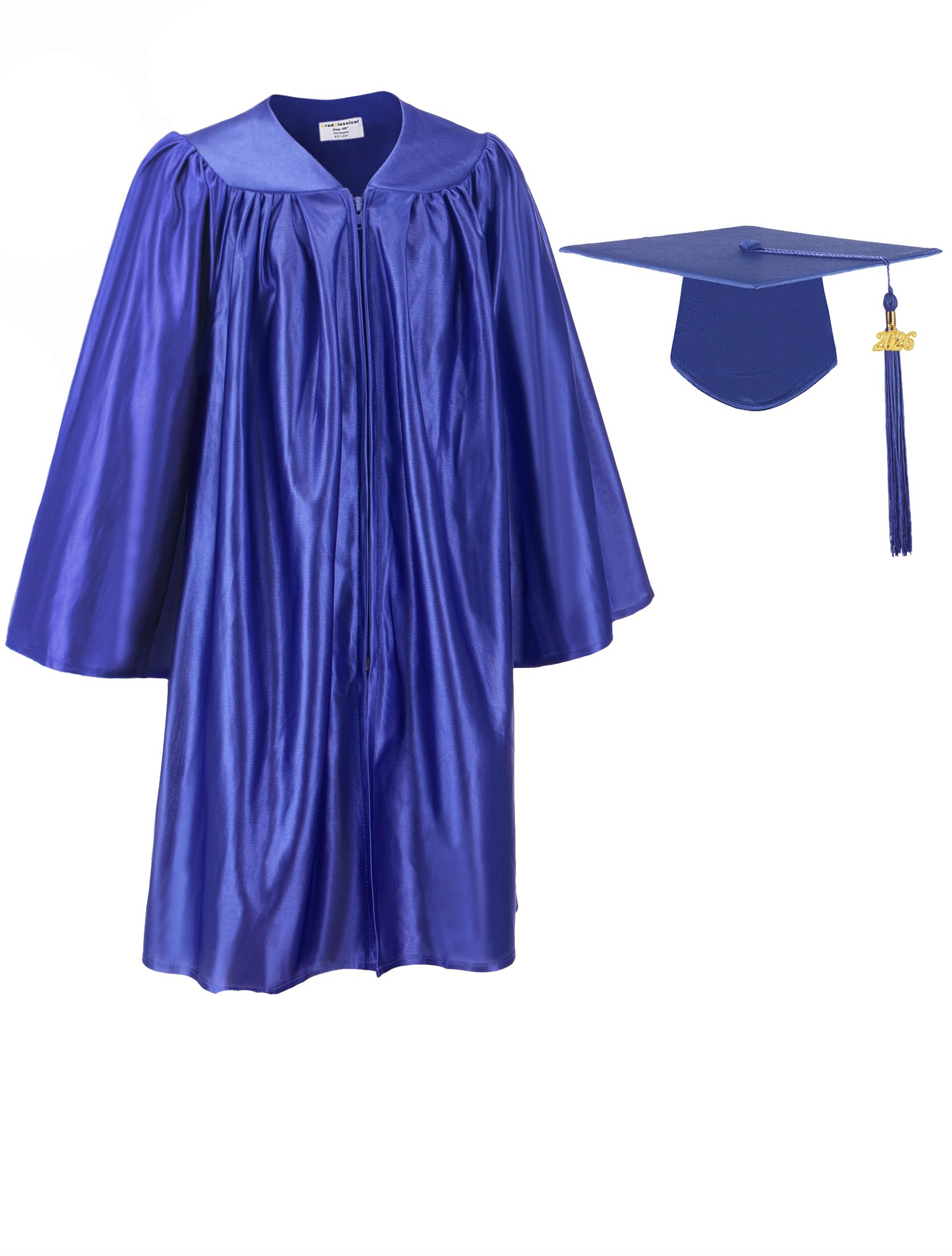 Snapklik.com : GradClassical Shiny Graduation Cap And Gown 2026 Set