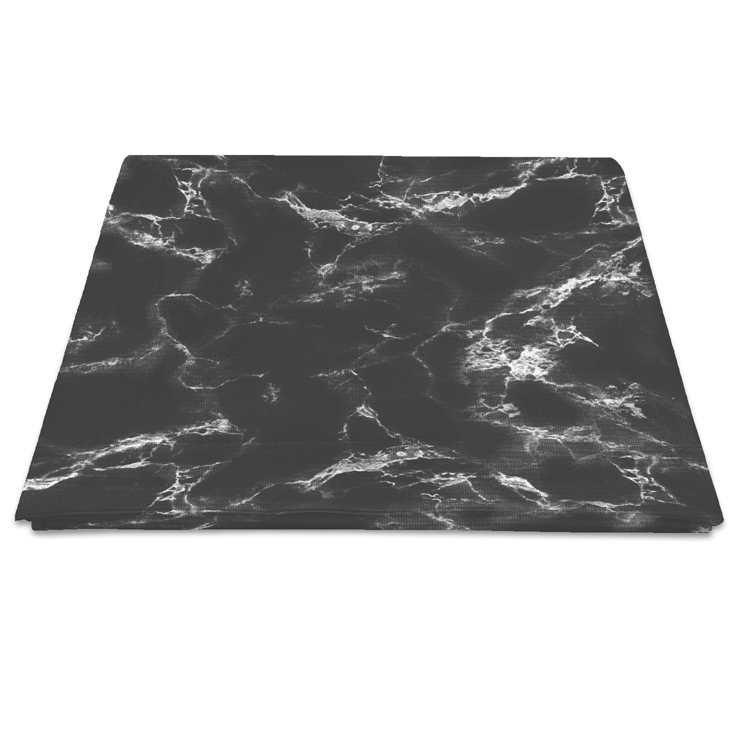 Pizuna Marble Black Cotton Print Flat Sheet Double 1 Pc, 400 Thread Count 100% Long Staple Cotton Flat Bed Sheets 230X280, Sateen Cooling Flat Sheets Printed Bedding (Printed Bed Sheets Double)