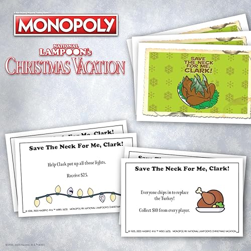 Miniatura 8 de Monopoly National Lampoons Vacaciones de Navidad, con tokens temáticos, ardilla, ponche de huevo, motosierra y más, 2 a 6 jugadores, a partir de 15