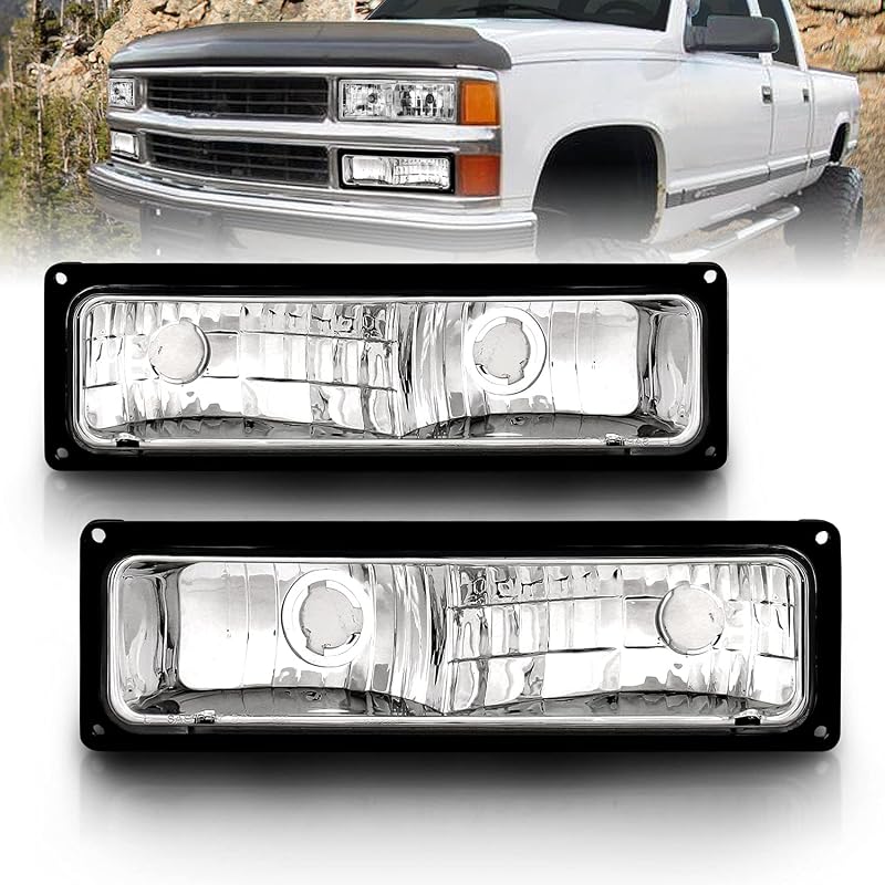Conjunto de Luzes de Posição AmeriLite com Moldura Preta para Chevy/GMC – Lados Esquerdo e Direito