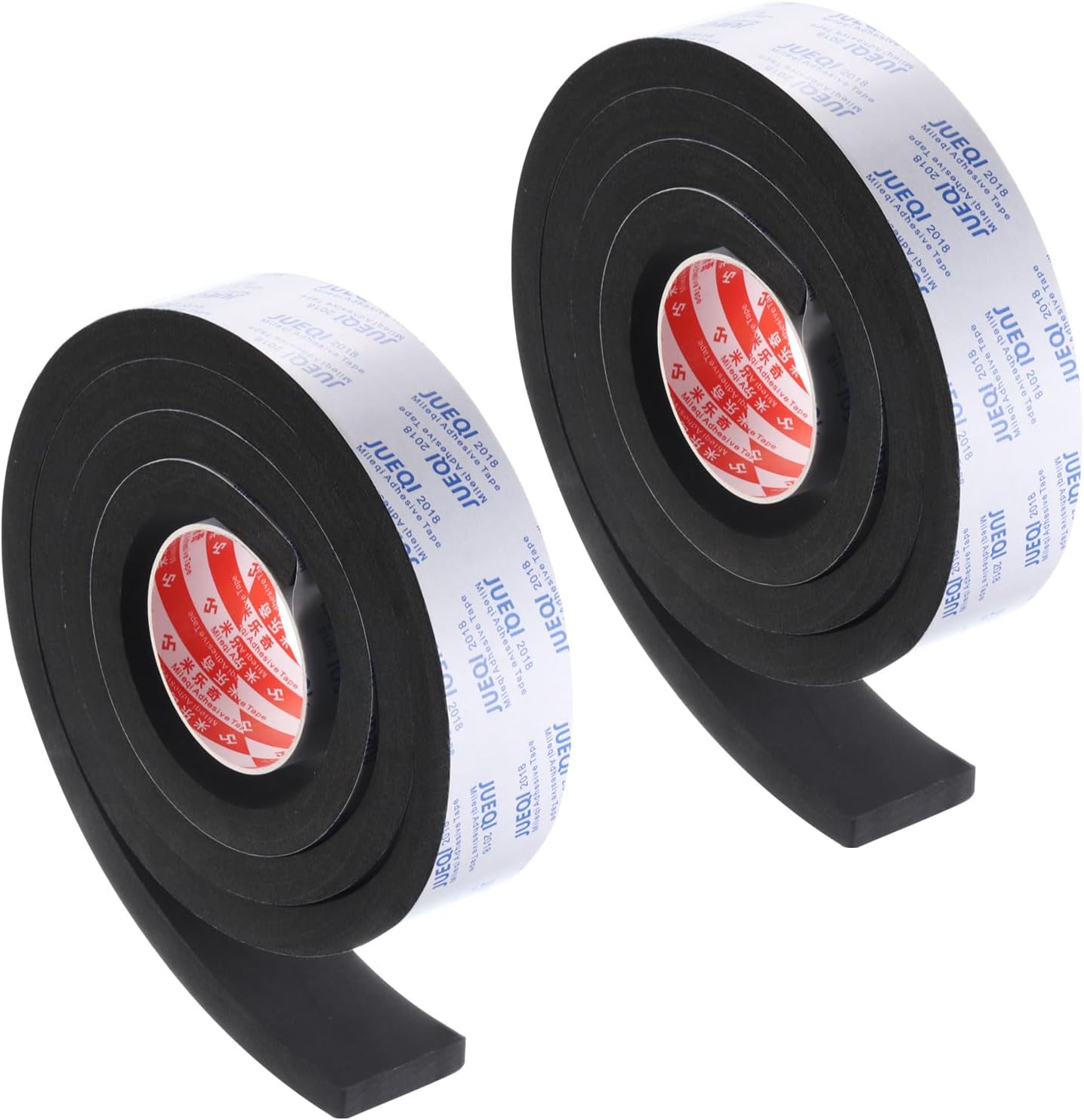 PATIKIL 2" W x 5/8" T x 6.6Ft Insulation Foam Tape, 2 Rolls Self-Adhesive EVA Weather Stripping for Wrap Pipe Door Window Insulation Soundproof Anti Vibration Collision, Black