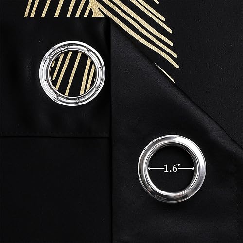 Miniatura 8 de Estelar Textiler Cortinas opacas de 84 pulgadas de largo, cortina para ventana con elegante patrón de palmera y trigo, con bloqueo de luz para