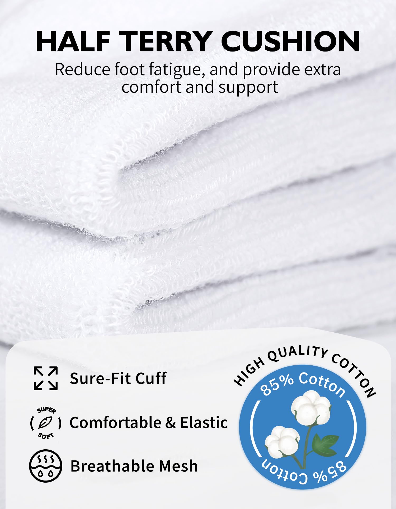 CLOSEMATE 6 Paires Chaussettes Basses Homme Femme 39-42 43-46 en Coton Socquettes de Sport Antidérapantes Respirantes Anti-Ampoule pour Sportswear Running Randonnée Cyclisme Tennis en Blanc Noir Gris