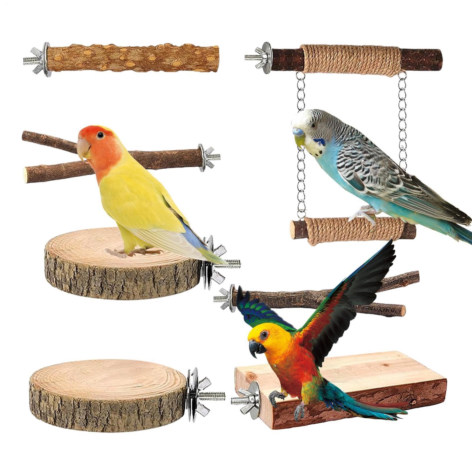 Vogelsitzstangen für Käfige Vogelruheständer-Set Aus Holz