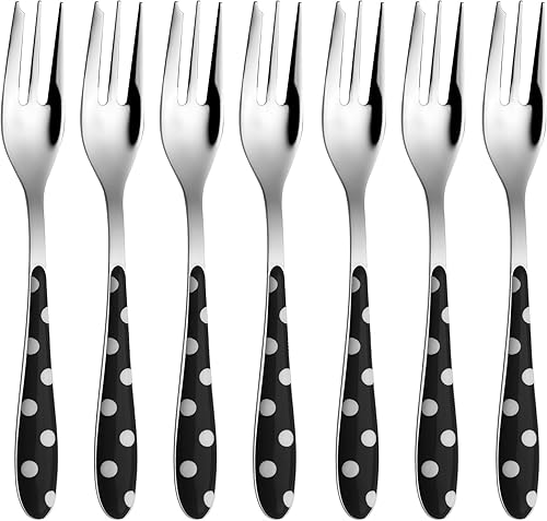 BUGATTI - Juego de cubiertos 6 piezas Tenedor de postre "Pois" Nero CON FINESTRA