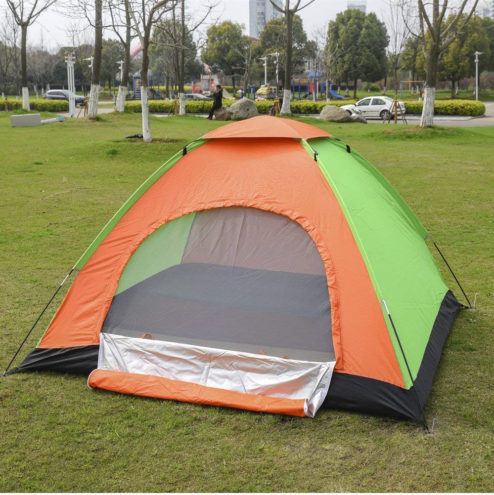 Yasamazing Portable Tent for Camping Ideal for 4 Persons Easy Setup for Picnic, Travel, Hiking, Trekking, Outdoor Camping Foldable Waterproof Superior Air Ventilation (Multicolor)