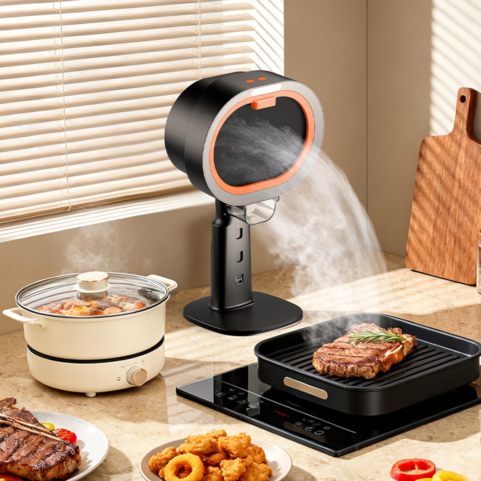 Cappa da cucina da tavolo con filtro rimovibile e, F