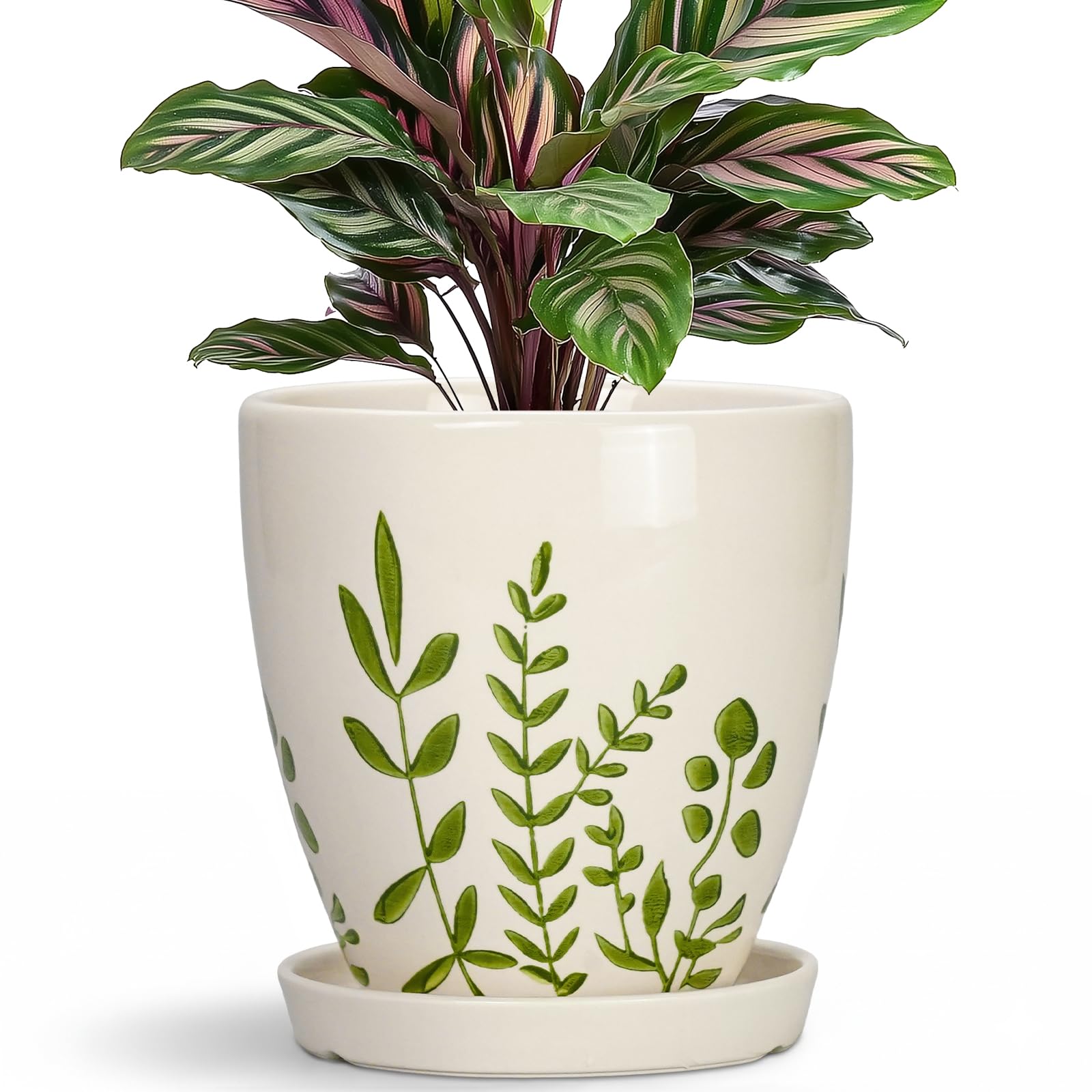 MPotTo 6 Inch White Ceramic Pot