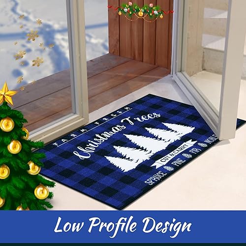 Miniatura 32 de CAROMIO Tapete decorativo de Navidad para puerta delantera, tapete de bienvenida lavable, para interiores y exteriores, antideslizante, tapete