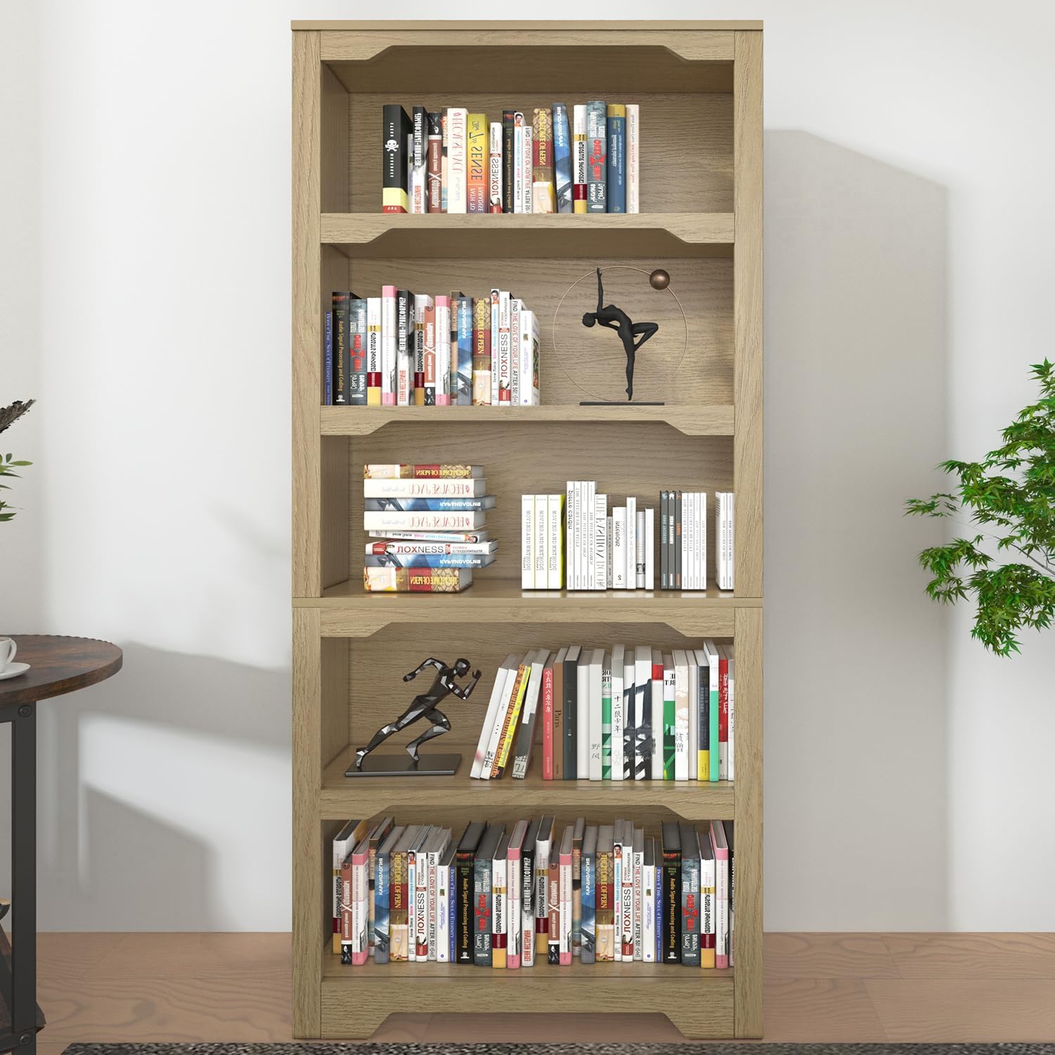 Miscellaneous Storage 5-Shelf Bookcase/Book Shelf (Oak Finish)