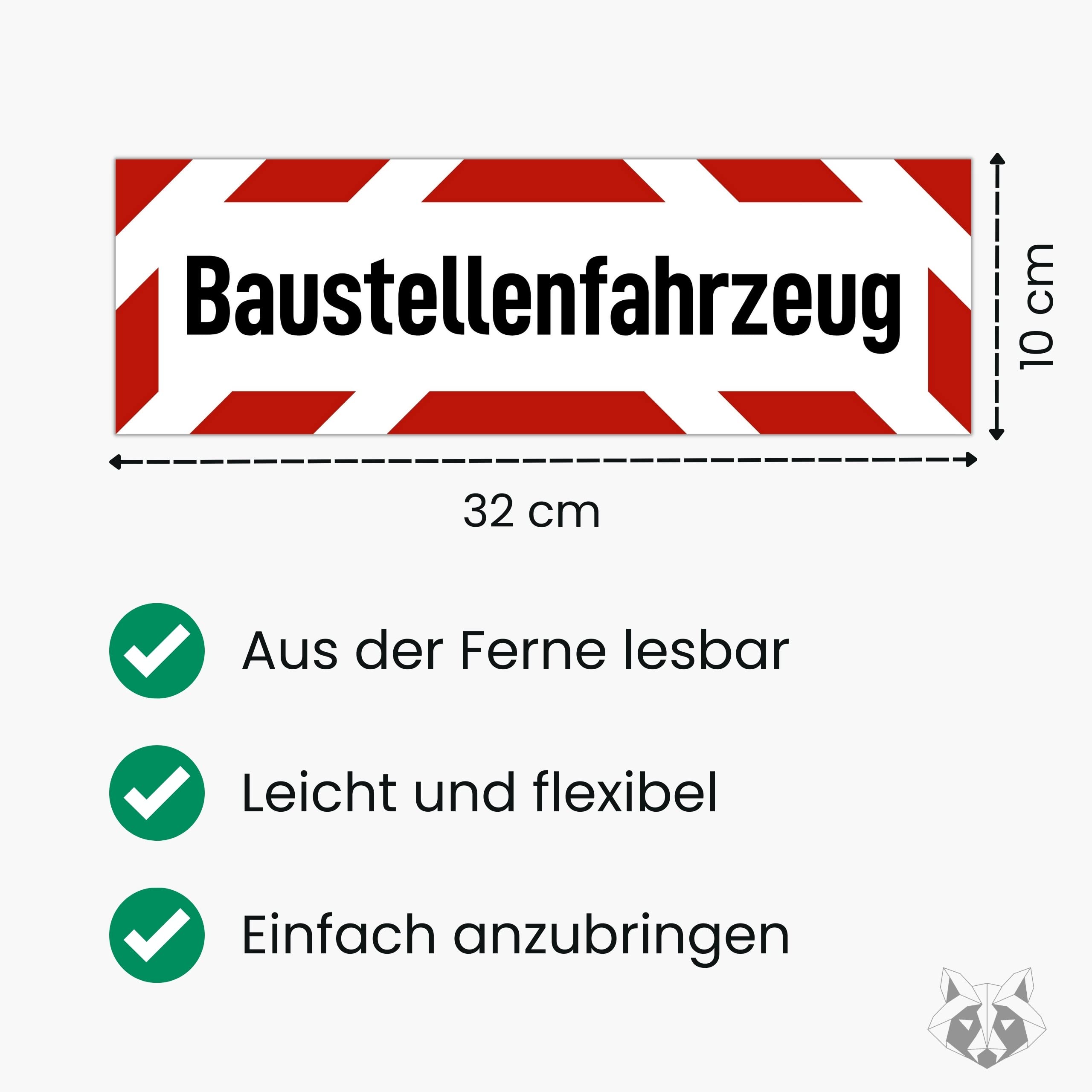 Construction Vehicle Magnetic Sign (32 x 10 cm Large), Magnetic Sign Suitable for Any Car on the Construction Site - Image 4