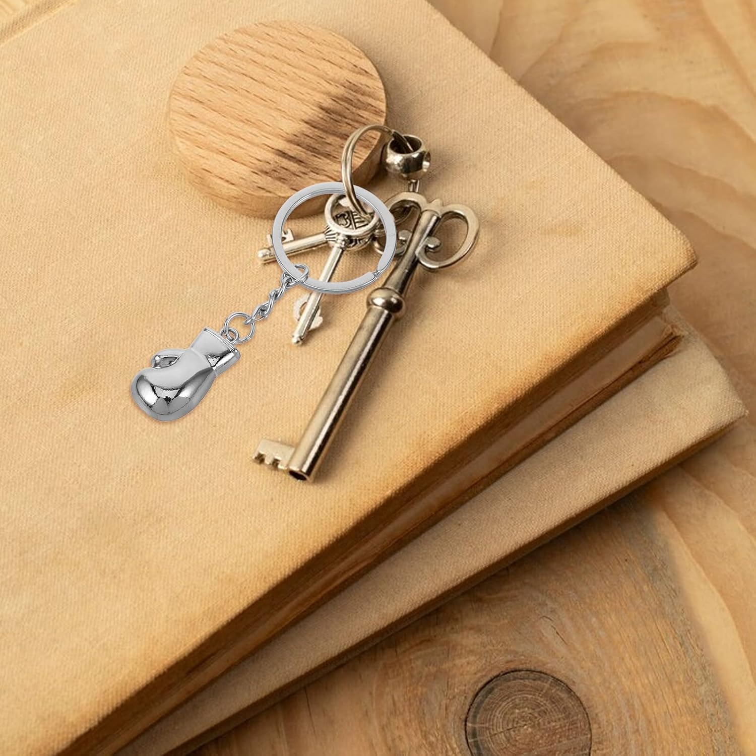Boxing Keychain Mini Metal Boxing Glove Pendant Sports Fan Merchandise Accessory for Men Women Car Bag Backpack Souvenirs