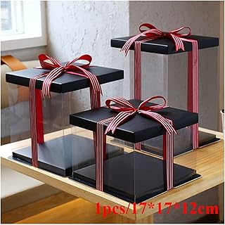 CGBH Duże przejrzyste pudełko prezentowe PVC.Wyczyść pakowanie pudełko urodziny tort weselny deser zabawka obecna róża dla ciast (Color : C3(29cm))