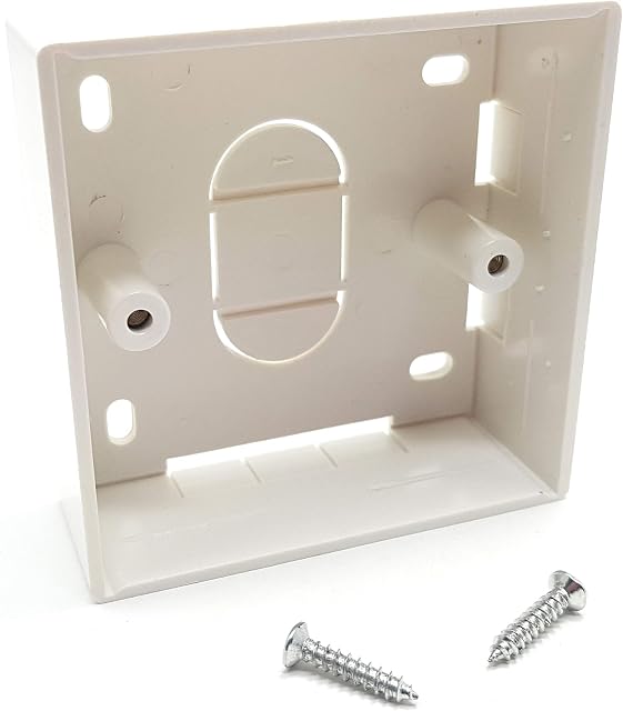 MainCore Surface Mounting Back Box for Electrical & Ethernet Faceplate CAT5e CAT6 CAT6A CAT7 CAT8 (Single 86mm x 86mm x 32mm)