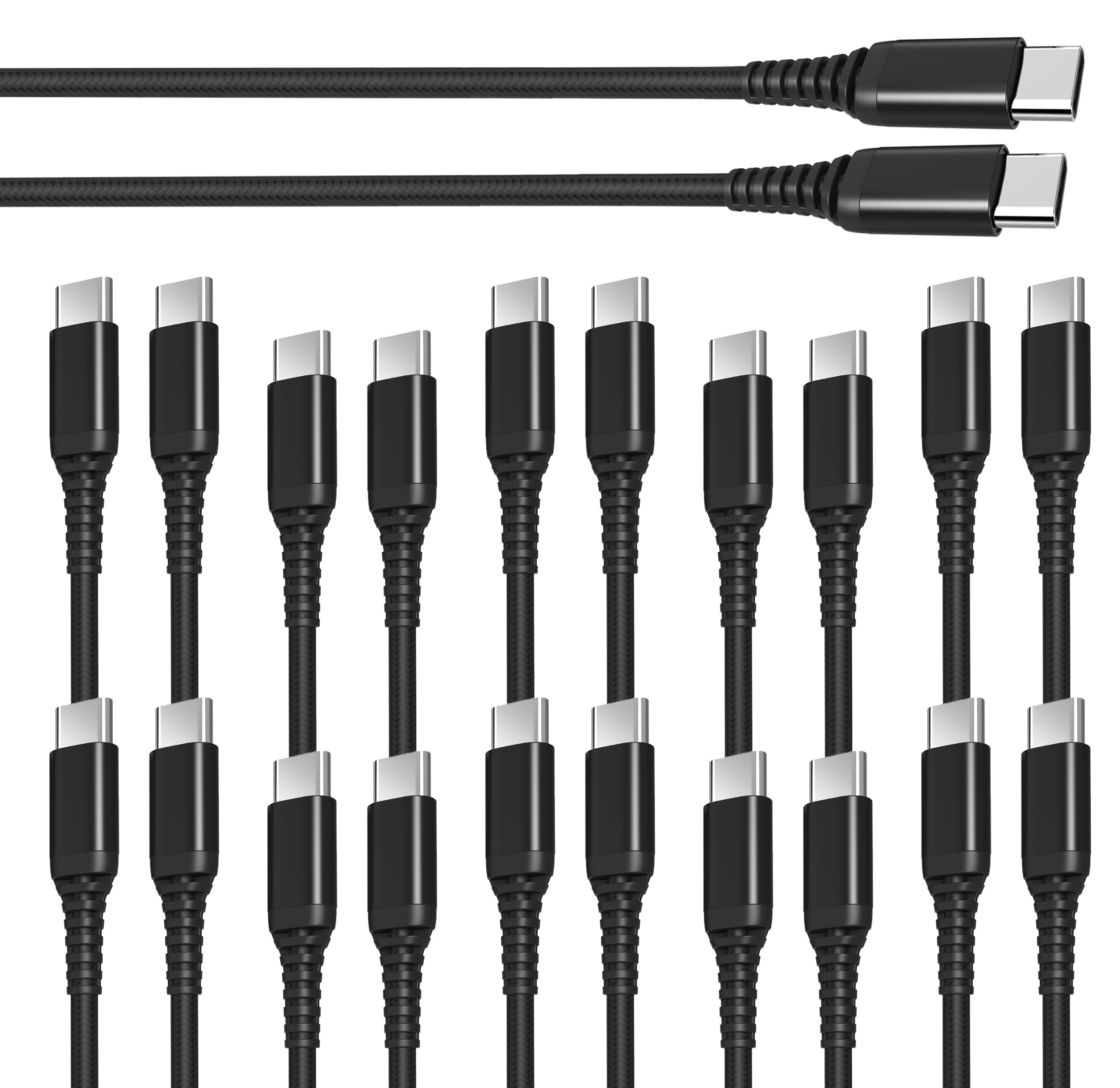 USB C to USB C 60W PD Cable 3.3ft, [10 Pack] Bulk USB Type C Fast Charging Cord Compatible with MacBook Pro, iPad Mini 6, iPad Air 4, iPad Pro, Galaxy S23 S21 Ultra Note 20, Pixel, LG
