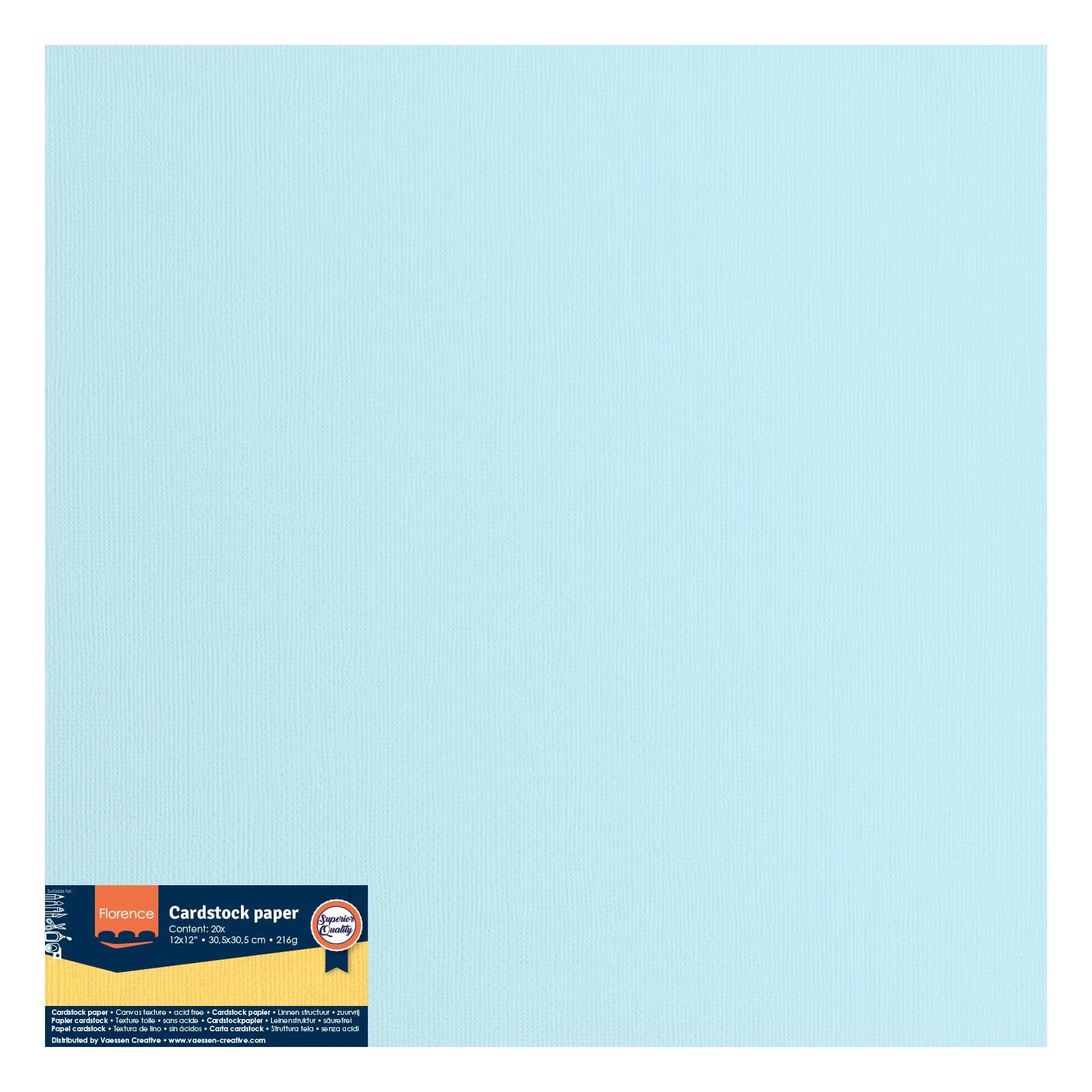 Vaessen Creative Florence Cardstock 20 Sheets Blue 216gsm Square 12" X 12" Texture Paper For Scrapbooking, Card Making, Embossing And Other DIY Crafts - View #5
