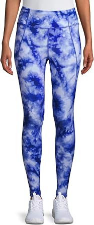 Avia Womens Active Performance Tie Dye Leggings Tie Dye Blue Glass