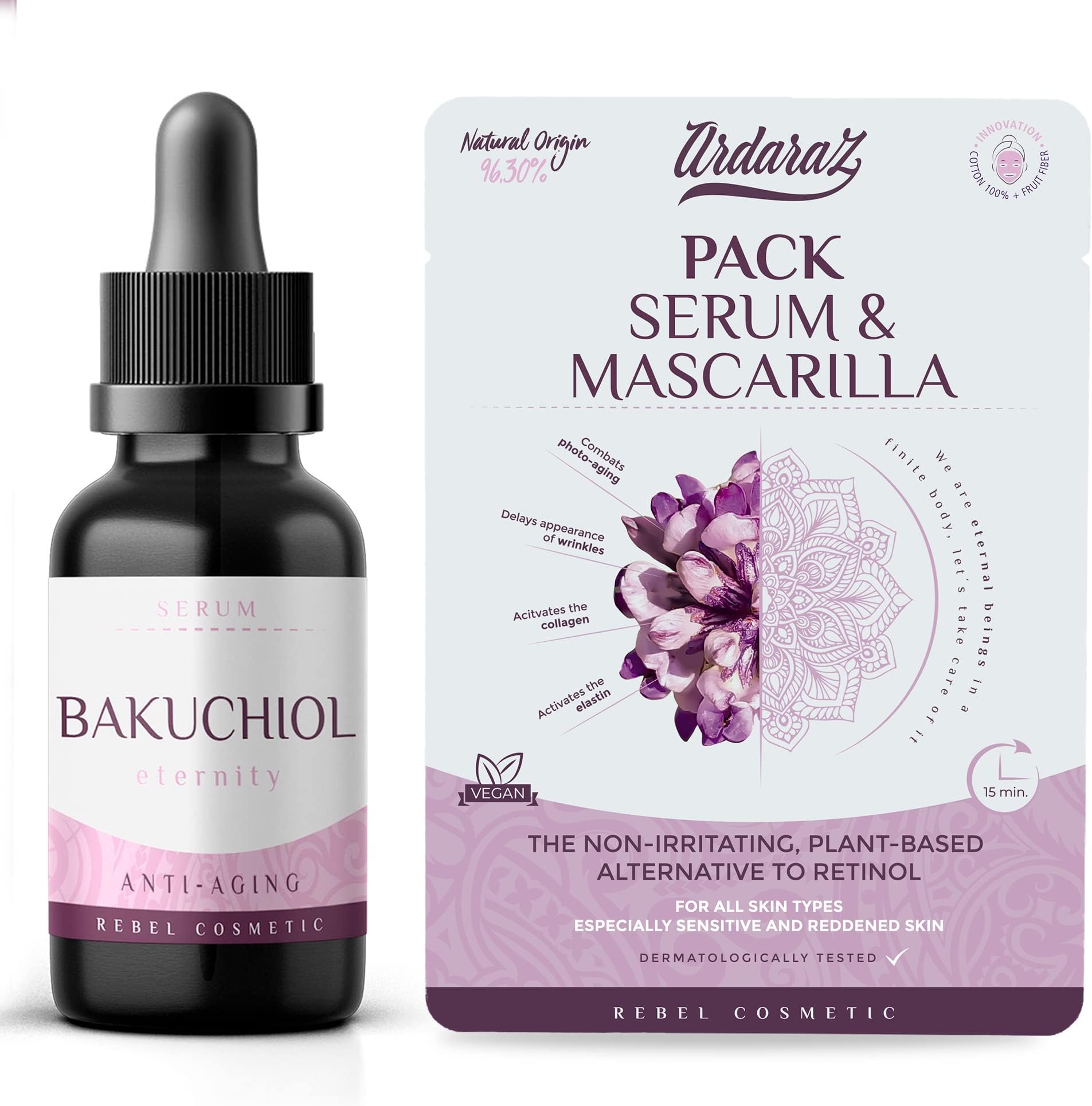 ardarazBakuchiol Face Serum for Women, the Plant-Based Retinol. Women’s Concentrate Anti Wrinkle Serum, enhances the skin texture. With Hyaluronic Acid for sensitive skin. 30 ml