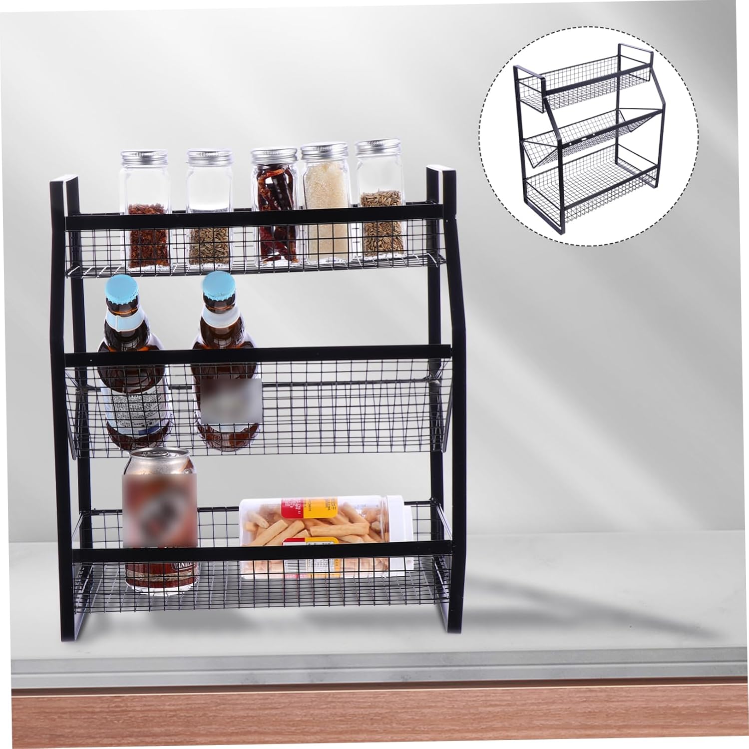 Seasoning Bottle Storage Rack Spice Organizer for Kitchen Resistant for Spices Condiments Kitchen Shelf Organizer