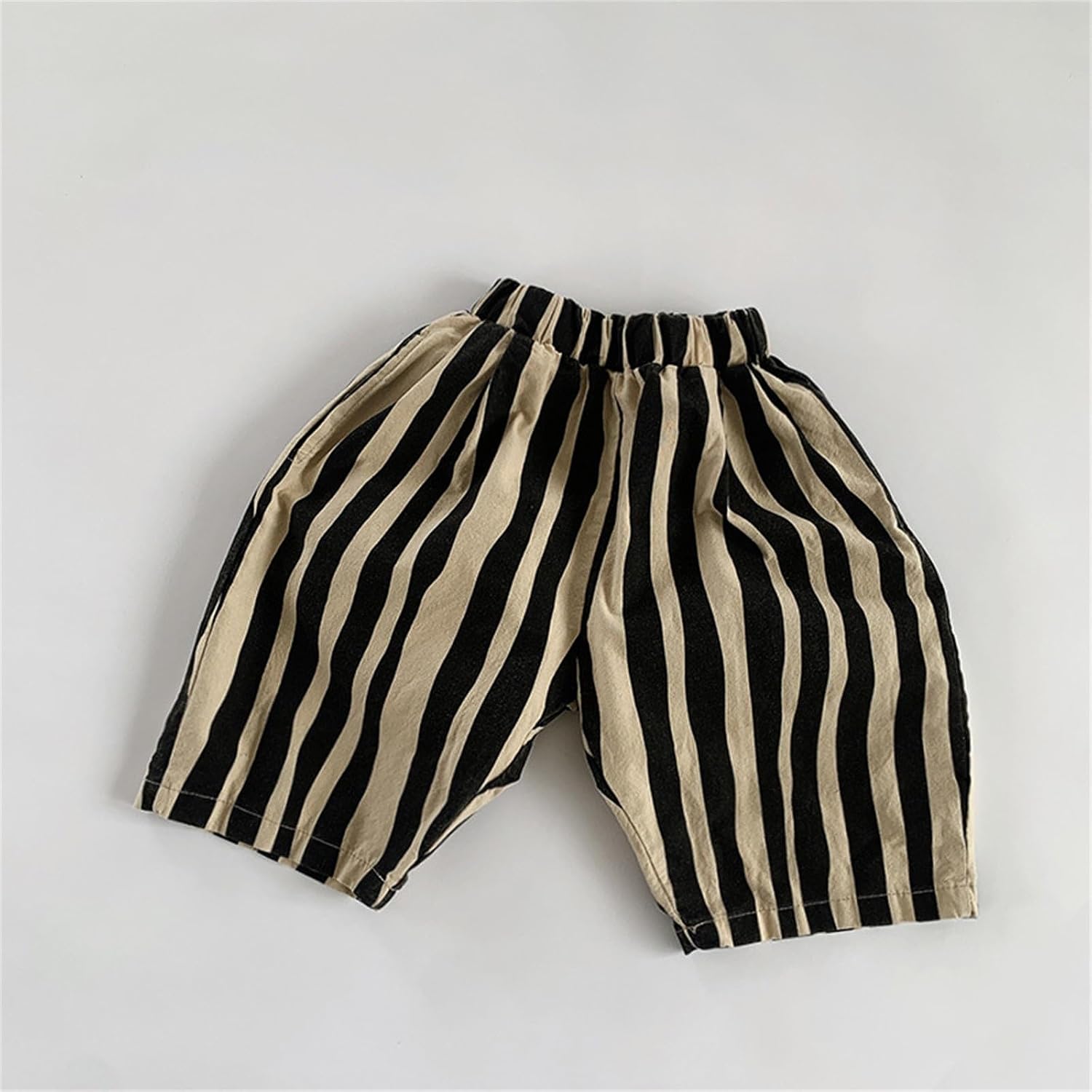 Toddler Baby Girls Elastic Waist Trousers Striped Soft Cotton Linen Harem Bloomers Summer Spring Long Pants 5-6 Years