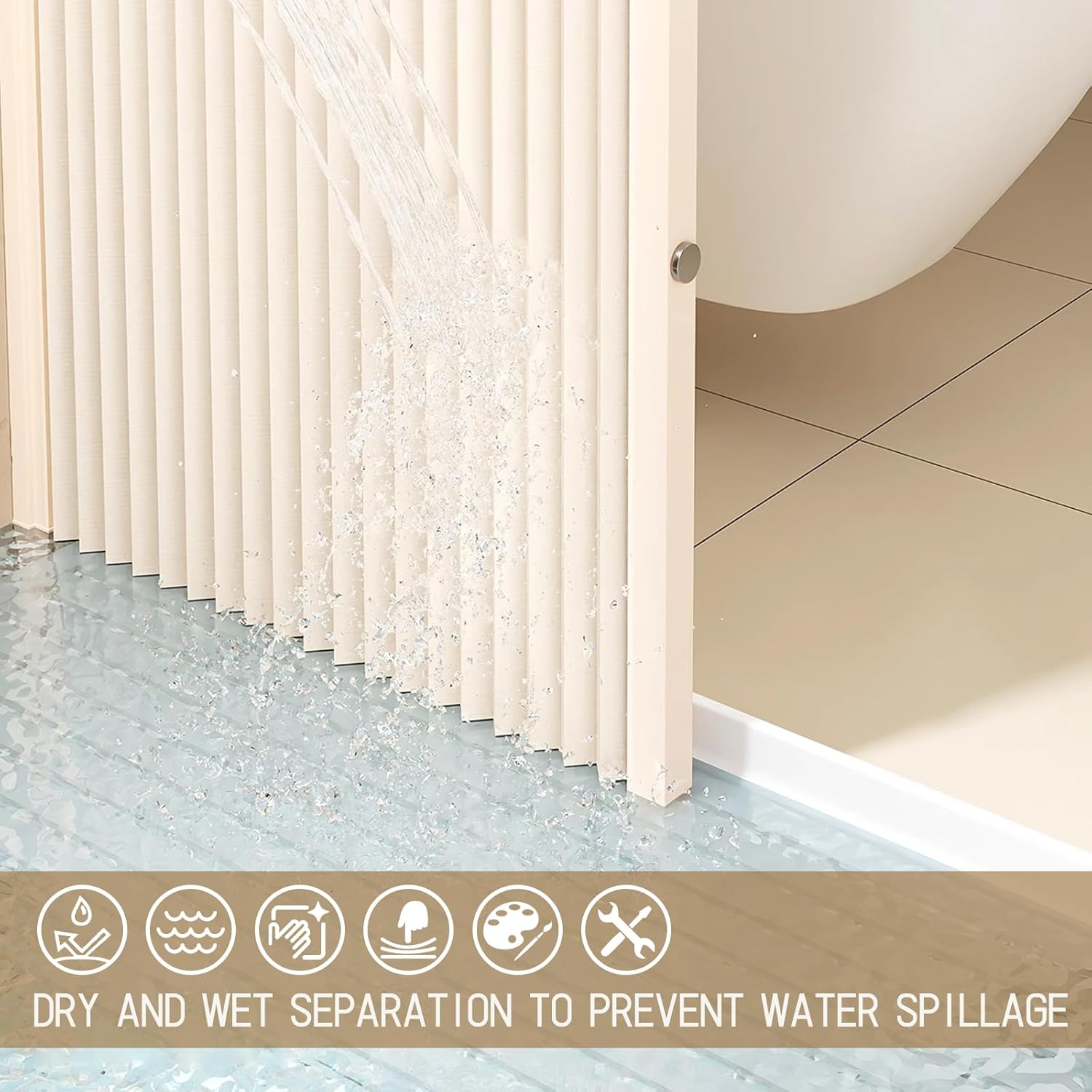 Magnetic Folding Shower Door, Shower Curtainr, Space-Saving Invisible Design, No Track Needed, Aluminum Alloy Frame, Easy Installation for Bathroom Wet and Dry Separation, Customizable Size